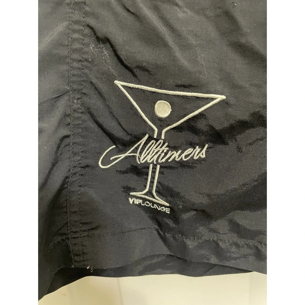 Alltimers VIP Lounge Nylon Skateboard Shorts Small BLACK Skater Beach Streetwear